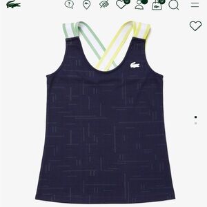 Lacoste Sport Navy Top with White Accents - size Small